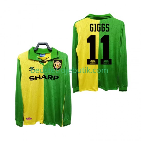 Manchester United GIGGS 11 1992 1994 Retro Mænd Udebane Fodboldtrøje Langærmet
