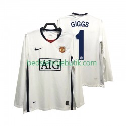 Manchester United GIGGS 11 Premier League 2009 Retro Mænd Udebane Fodboldtrøje 2008 Langærmet