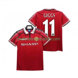 Manchester United GIGGS 11 Retro Mænd Hjemmebane Fodboldtrøje 1999 1998 Kortærmet