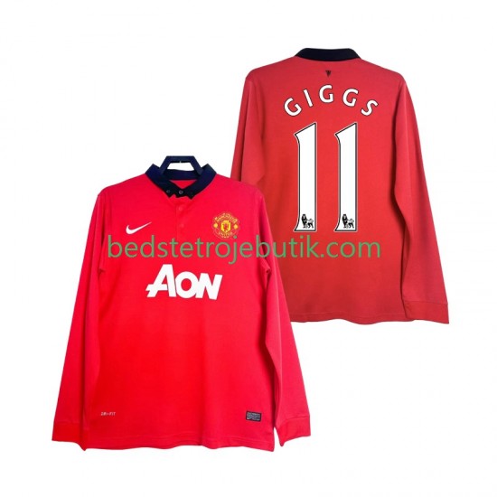 Manchester United GIGGS 11 2013 2014 Retro Mænd Hjemmebane Fodboldtrøje Langærmet