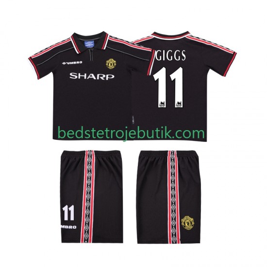Manchester United GIGGS 11 Retro Børn Udebane Fodboldtrøje 1999 1998 Kortærmet