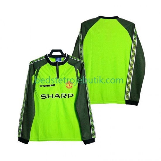 Manchester United 2000 Målmand Retro Mænd Hjemmebane Fodboldtrøje 1998 Langærmet