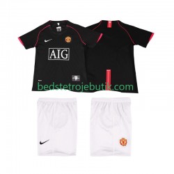 Manchester United 2007 Retro Børn Udebane Fodboldtrøje 2008 Kortærmet