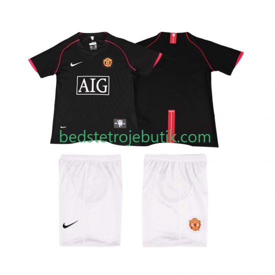 Manchester United 2007 Retro Børn Udebane Fodboldtrøje 2008 Kortærmet