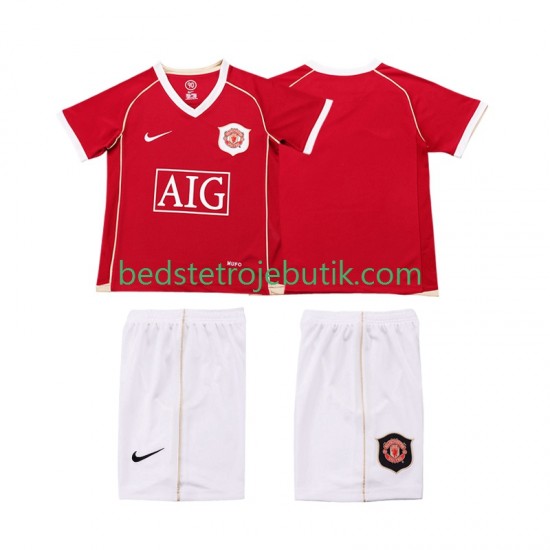 Manchester United 2007 Retro Børn Hjemmebane Fodboldtrøje 2006 Kortærmet