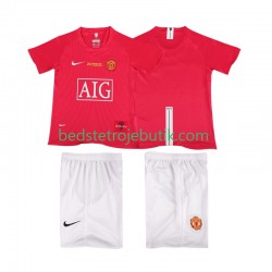 Manchester United Champions League 2007 Retro Børn Hjemmebane Fodboldtrøje 2008 Kortærmet