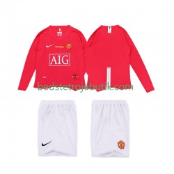 Manchester United Premier League 2009 Retro Børn Hjemmebane Fodboldtrøje 2008 Langærmet
