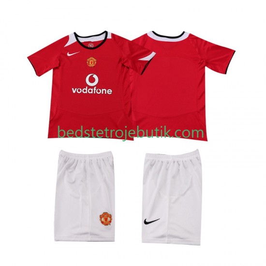 Manchester United 2005 Retro Børn Hjemmebane Fodboldtrøje 2006 Kortærmet