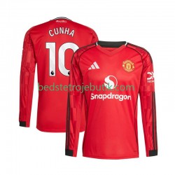 Manchester United Matheus Cunha 10 Mænd Hjemmebane Fodboldtrøje 2025-2026 Langærmet