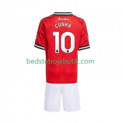 Manchester United Matheus Cunha 10 Børn Hjemmebane Fodboldtrøje 2025-2026 Kortærmet