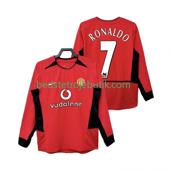 Manchester United RONALDO 7 Retro Mænd Hjemmebane Fodboldtrøje 2004 2002 Langærmet