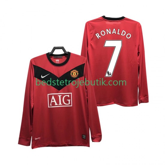Manchester United RONALDO 7 2009 Retro Mænd Hjemmebane Fodboldtrøje 2010 Langærmet