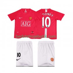 Manchester United ROONEY 10 Premier League 2007 Retro Børn Hjemmebane Fodboldtrøje 2008 Kortærmet