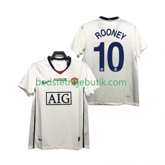 Manchester United ROONEY 10 Champions League 2009 Retro Mænd Udebane Fodboldtrøje 2008 Kortærmet