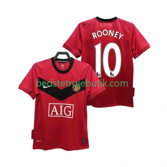 Manchester United ROONEY 10 2009 Retro Mænd Hjemmebane Fodboldtrøje 2010 Kortærmet