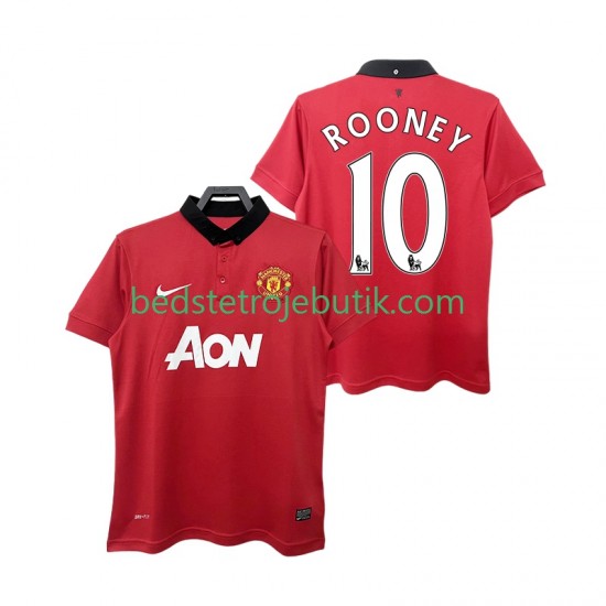 Manchester United ROONEY 10 2013 2014 Retro Mænd Hjemmebane Fodboldtrøje Kortærmet