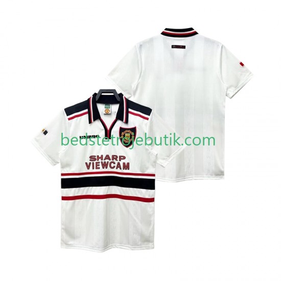 Manchester United Retro Mænd Udebane Fodboldtrøje 1999 1998 Kortærmet