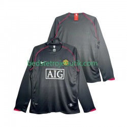 Manchester United 2007 Retro Mænd Udebane Fodboldtrøje 2008 Langærmet