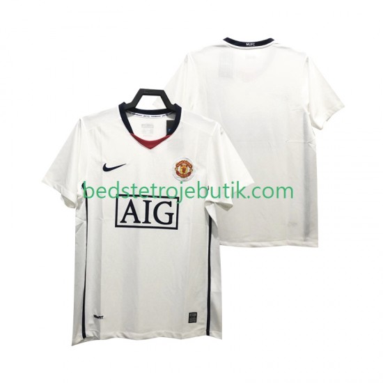 Manchester United Premier League 2009 Retro Mænd Udebane Fodboldtrøje 2008 Kortærmet