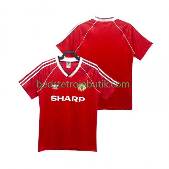 Manchester United 1988 1990 Retro Mænd Hjemmebane Fodboldtrøje Kortærmet