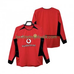 Manchester United Retro Mænd Hjemmebane Fodboldtrøje 2004 2002 Langærmet