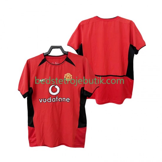 Manchester United Retro Mænd Hjemmebane Fodboldtrøje 2004 2002 Kortærmet