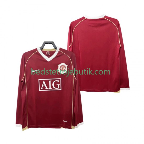 Manchester United 2007 Retro Mænd Hjemmebane Fodboldtrøje 2006 Langærmet