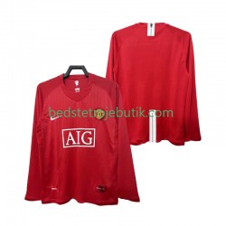 Manchester United 2007 Retro Mænd Hjemmebane Fodboldtrøje 2008 Langærmet