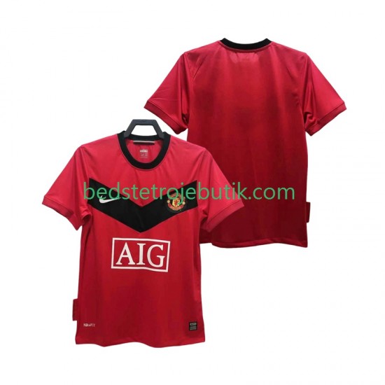 Manchester United 2009 Retro Mænd Hjemmebane Fodboldtrøje 2010 Kortærmet