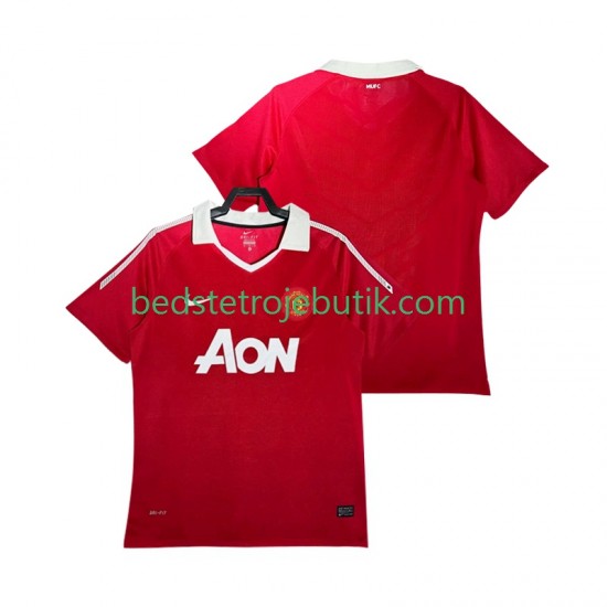 Manchester United Retro Mænd Hjemmebane Fodboldtrøje 2011 2010 Kortærmet