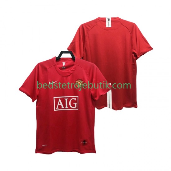 Manchester United Premier League 2007 Retro Mænd Hjemmebane Fodboldtrøje 2008 Kortærmet