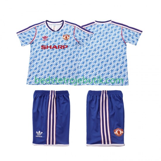 Manchester United 1990 1992 Retro Børn Udebane Fodboldtrøje Kortærmet