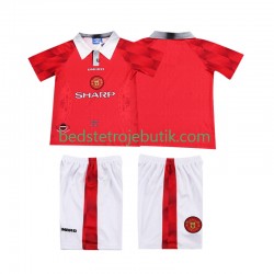 Manchester United 1996 1997 Retro Børn Hjemmebane Fodboldtrøje Kortærmet
