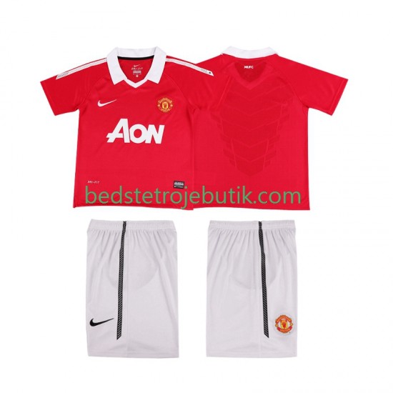 Manchester United Retro Børn Hjemmebane Fodboldtrøje 2011 2010 Kortærmet
