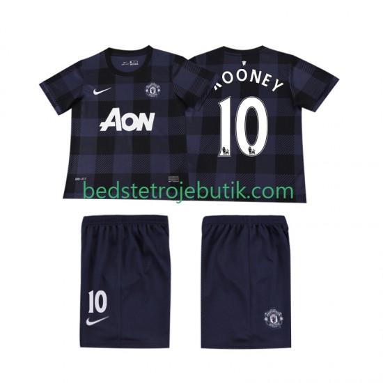 Manchester United Rooney 10 2013 2014 Retro Børn Udebane Fodboldtrøje Kortærmet