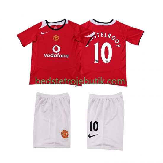 Manchester United Ruud van Nistelrooy 2005 Retro Børn Hjemmebane Fodboldtrøje 2006 Kortærmet