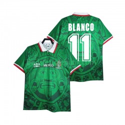 Mexico BLANCO 11 Retro Mænd Hjemmebane Fodboldtrøje 1998 Kortærmet