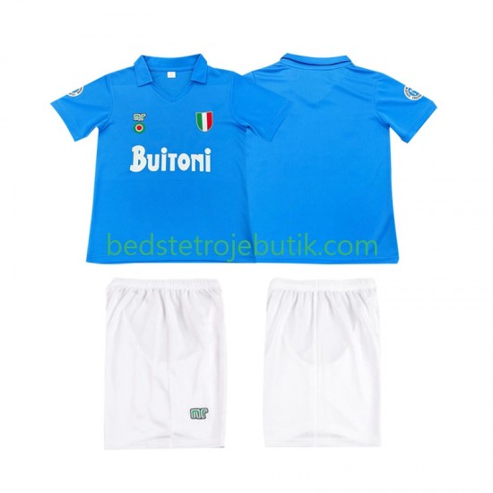 Napoli 1987 1988 Retro Børn Hjemmebane Fodboldtrøje Kortærmet