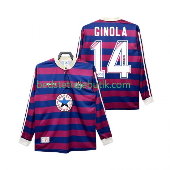 Newcastle United GINOLA 14 1995 1997 Retro Mænd Udebane Fodboldtrøje Langærmet