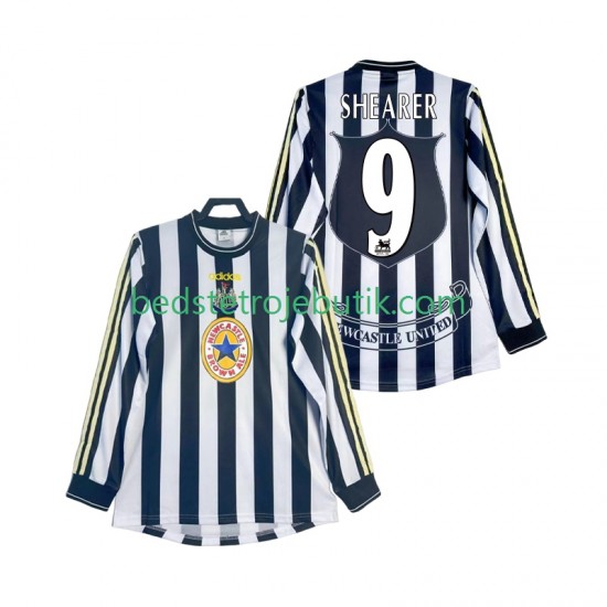 Newcastle United SHEARER 9 1997 Retro Mænd Hjemmebane Fodboldtrøje 1999 Langærmet
