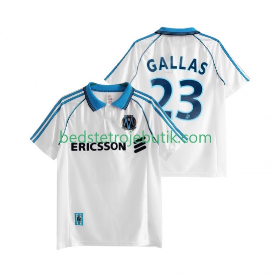Olympique de Marseille Gallas 23 Retro Mænd Hjemmebane Fodboldtrøje 1999 1998 Kortærmet