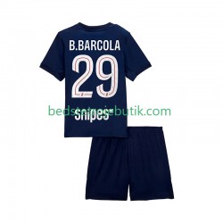 Paris Saint-Germain Bradley Barcola 29 Børn Hjemmebane Fodboldtrøje 2025-2026 Kortærmet