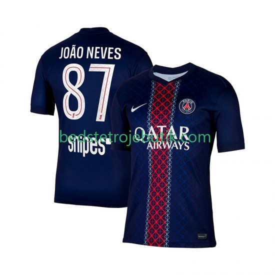 Paris Saint-Germain Joao Neves 87 Mænd Hjemmebane Fodboldtrøje 2025-2026 Kortærmet