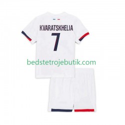 Paris Saint-Germain Khvicha Kvaratskhelia 7 Børn Udebane Fodboldtrøje 2025-2026 Kortærmet