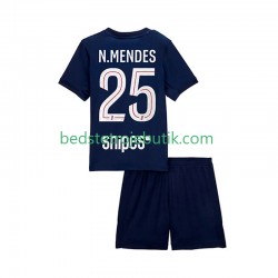 Paris Saint-Germain Nuno Mendes 25 Børn Hjemmebane Fodboldtrøje 2025-2026 Kortærmet
