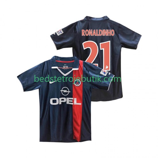 Paris Saint-Germain RONALDINHO 21 2001 Retro Mænd Hjemmebane Fodboldtrøje 2002 Kortærmet