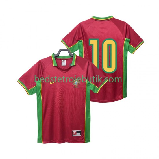 Portugal 10 Retro Mænd Hjemmebane Fodboldtrøje 1998 Kortærmet