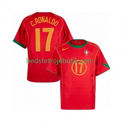 Portugal Cristiano Ronaldo 17 Retro Mænd Hjemmebane Fodboldtrøje 2004 Kortærmet