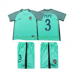 Portugal PEPE 3 2016 Retro Børn Udebane Fodboldtrøje Kortærmet