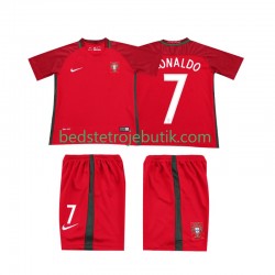Portugal RONALDO 7 2016 Retro Børn Hjemmebane Fodboldtrøje Kortærmet